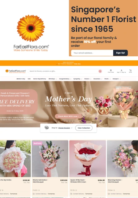 FarEastFlora.com
Singapore’s #1 Online Florist Elevates Its E-Commerce Experience
FarEastFlora.com – E-Commerce Growth Case